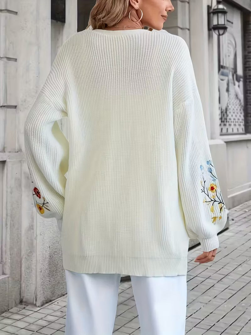 Damski Długi Kardigan z Otwartym Przodem