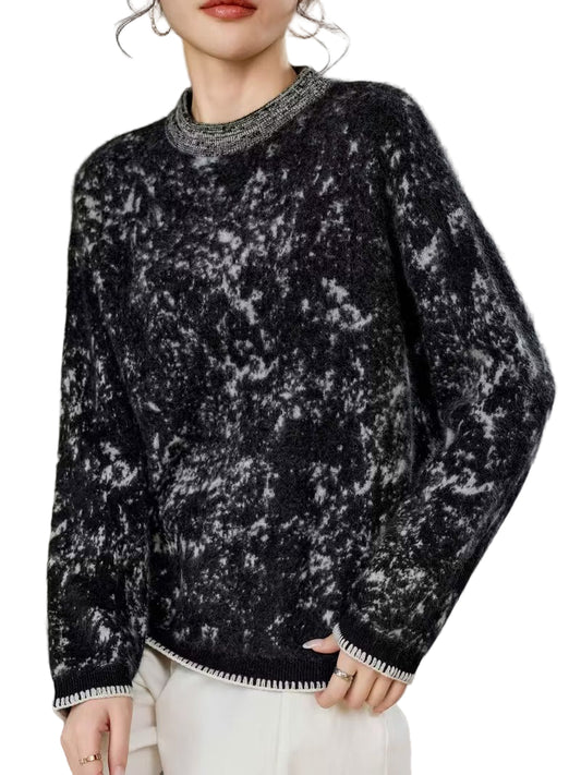 Damski Sweter Z Abstrakcyjnym Wzorem