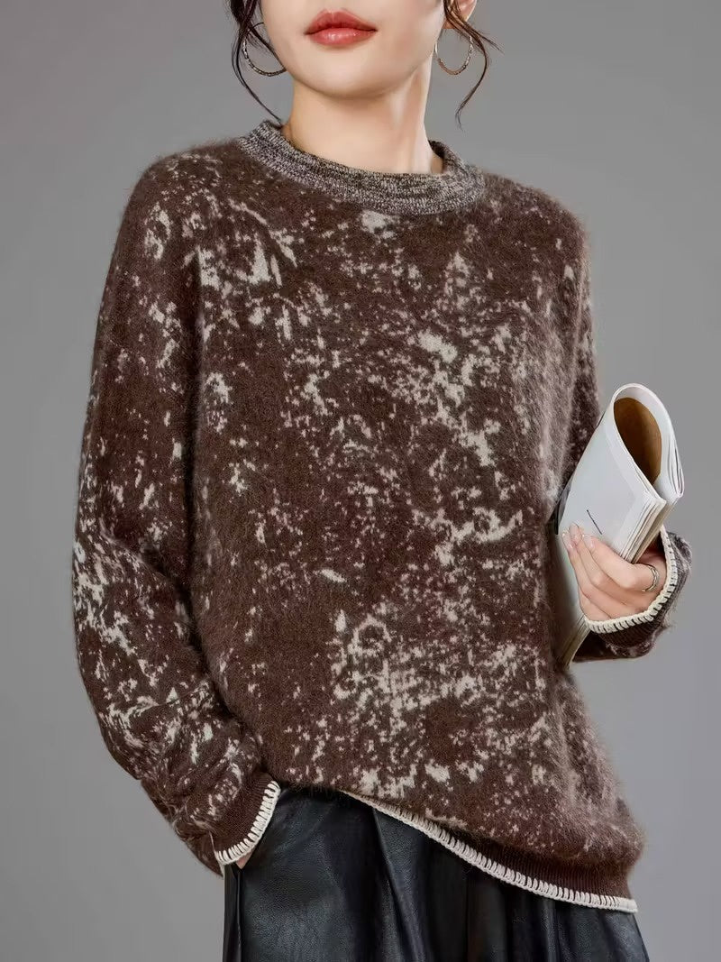 Damski Sweter Z Abstrakcyjnym Wzorem