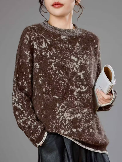 Damski Sweter Z Abstrakcyjnym Wzorem