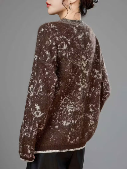 Damski Sweter Z Abstrakcyjnym Wzorem