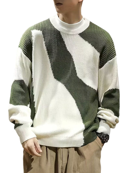 Męski Sweter z Okrągłym Dekoltem