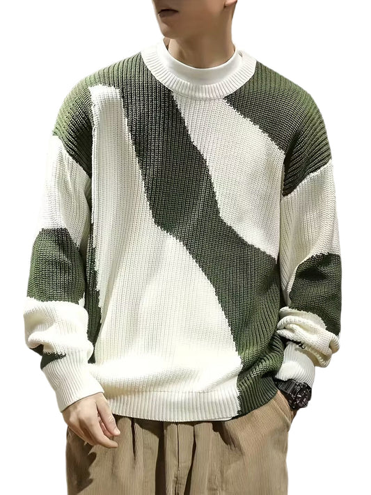 Męski Sweter z Okrągłym Dekoltem