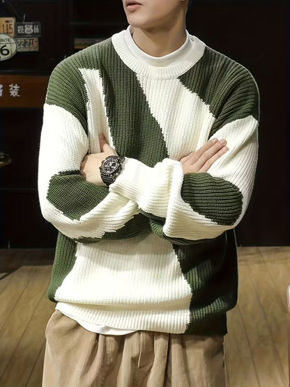 Męski Sweter z Okrągłym Dekoltem