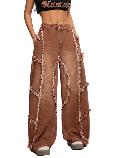 Spodnie Damskie z Wysokim Stanem i Szerokimi Nogawkami